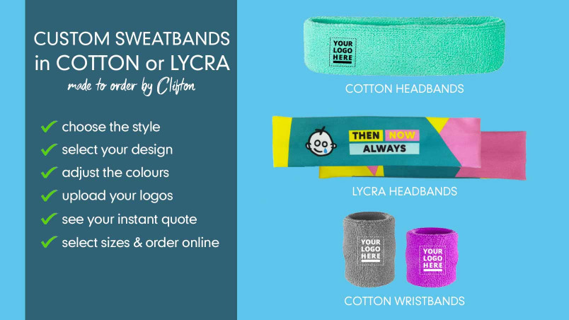 design your own sweatbands clifton design to order